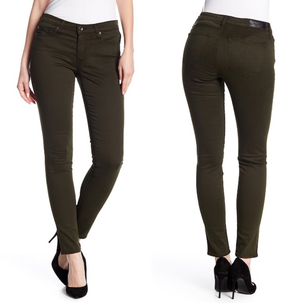 NWT Big Star Women's Size 28x30 Alex Mid-Rise Skinny Jeans- Dark Moss Green